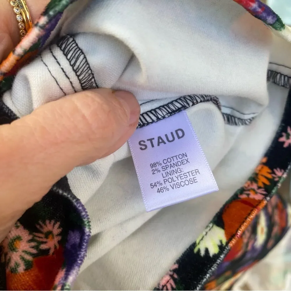 STAUD Chandler Velvet Dress Black Floral XS - Picture 15 of 15